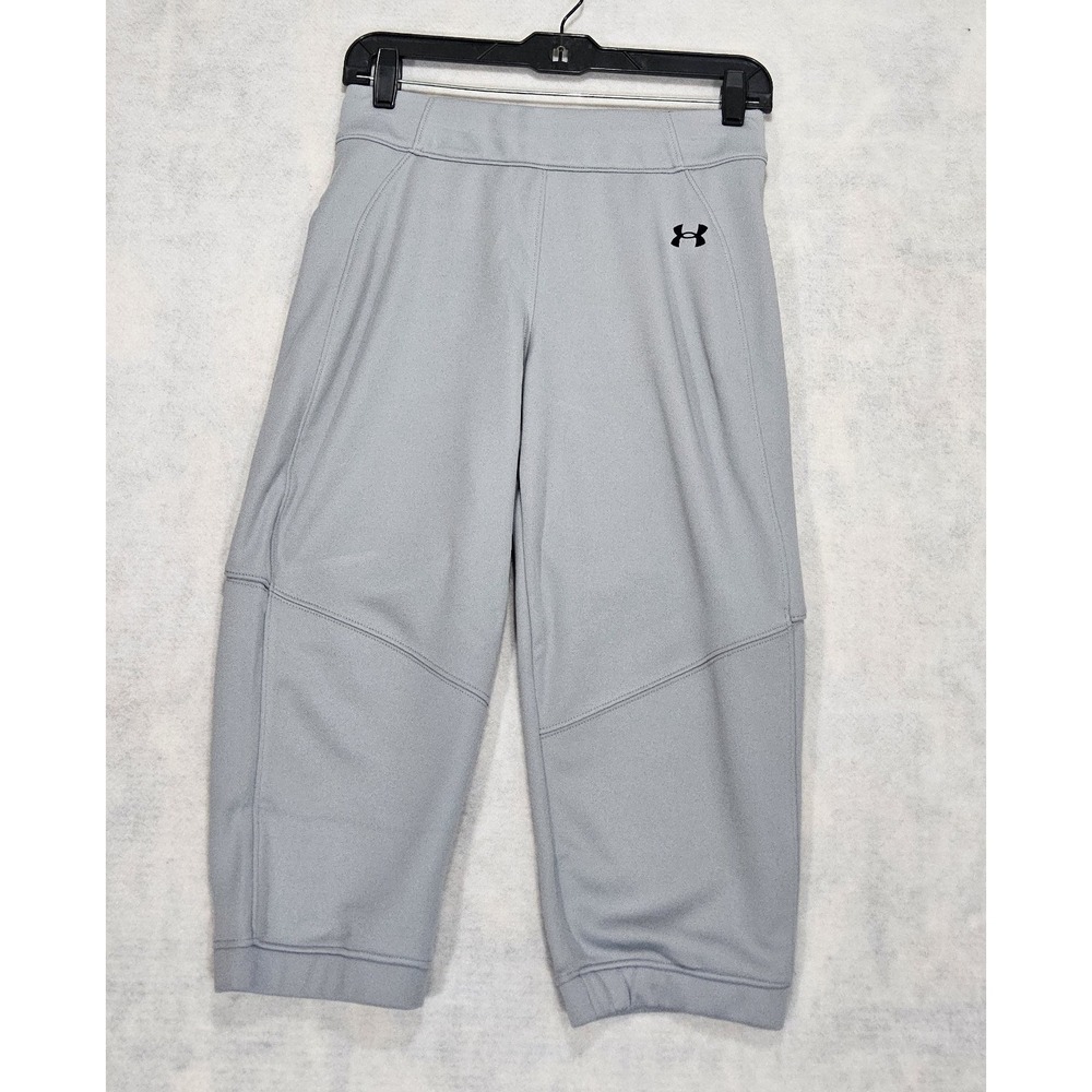 Under Armour Softball Pants Womans Sz M New Vanish Pull On kicker 3/4 Short Gray